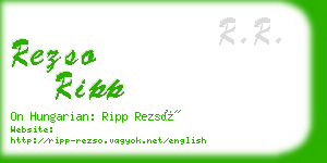 rezso ripp business card